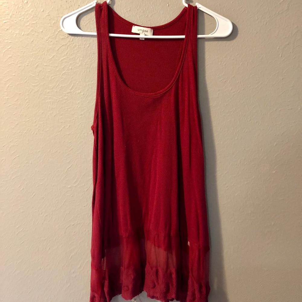 Red layering tank top